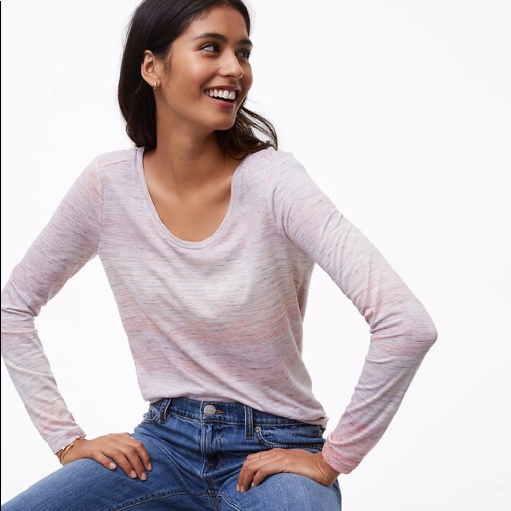 BNWT LOFT Mixed Spacedye long sleeve tee